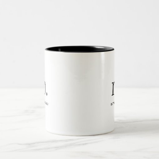 Monogram Classic Elegant Minimal Black and White Two-Tone Coffee Mug ...