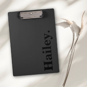 Monogram Classic Elegant Minimal Black Name Clipboard