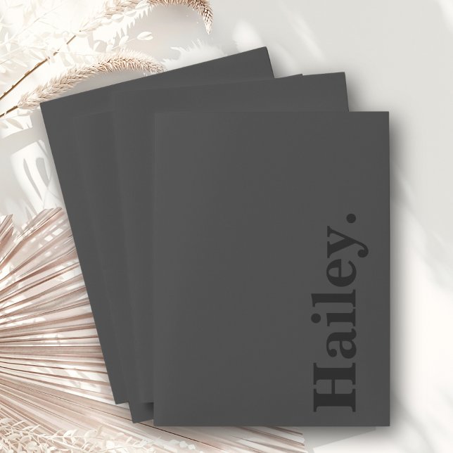 Monogram Classic Elegant Minimal Black Name Pocket Folder (Creator Uploaded)