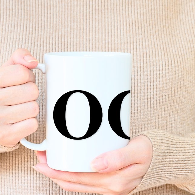 Monogram Classic Elegant Minimal Bold Letters Coffee Mug (Left side)