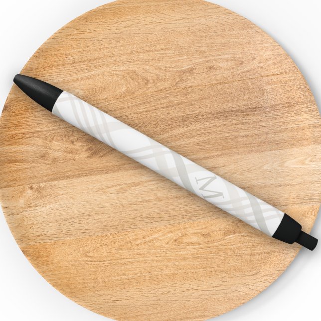 Monogram Classic Elegant Minimal Initial Plaid Pen (Creator Uploaded)