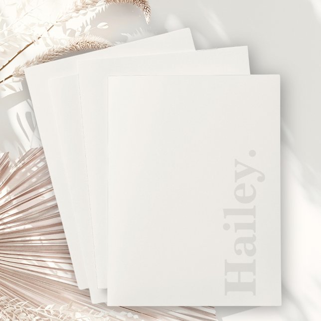 Monogram Classic Elegant Minimal Ivory White Name Pocket Folder (Creator Uploaded)