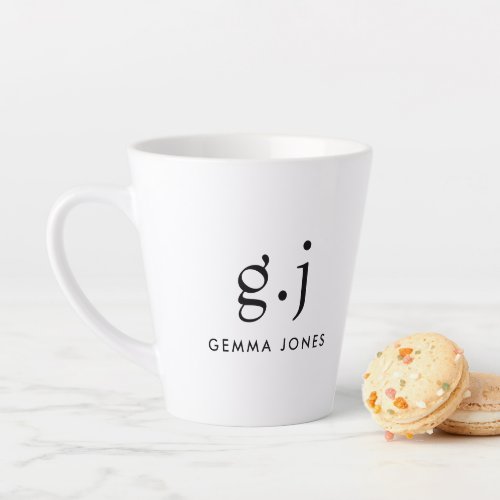 Monogram Classic Elegant Minimal  Latte Mug