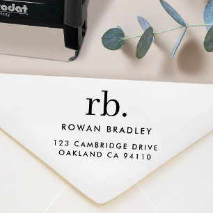 Monogram Classic Elegant Minimal Return Address Self-inking Stamp