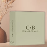 Monogram Classic Elegant Minimal Sage Green 3 Ring Binder<br><div class="desc">Monogram Classic Elegant Minimal Sage Green 3 ring binder</div>