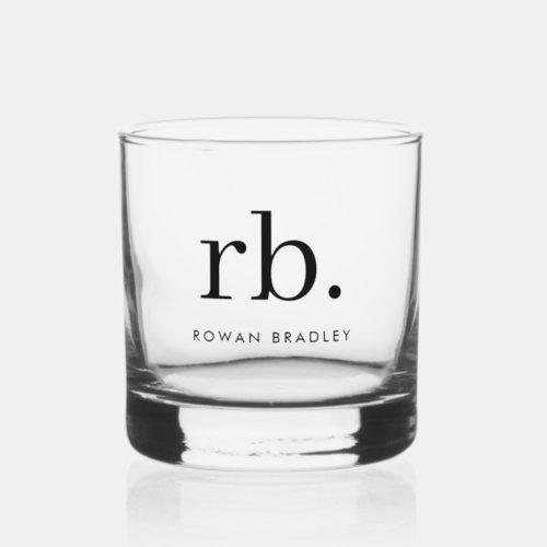 Monogram Classic Elegant Minimal Stylish Whiskey Glass