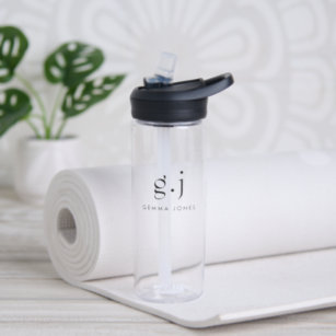 Monogram Classic Elegant Minimal  Water Bottle