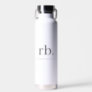Monogram Classic Elegant Minimalist Simple White Water Bottle