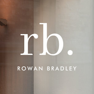 Monogram Classic Elegant Modern Minimal Nameplate Window Cling