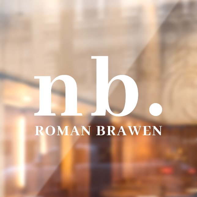 Monogram Classic Elegant Modern Minimal Nameplate  Window Cling (Sheet 2)