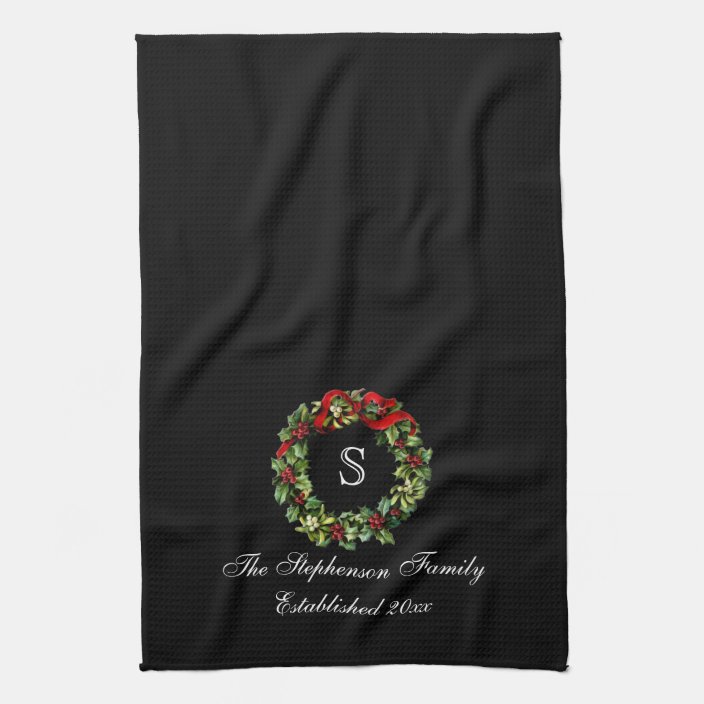 monogrammed christmas kitchen towels