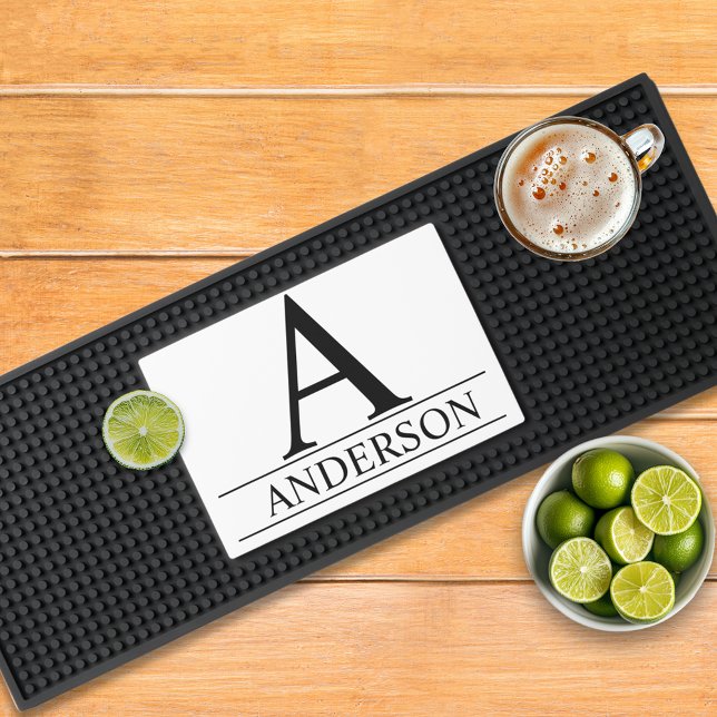 Monogram Classic Initial Name family  Bar Mat (Creator Uploaded)