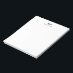 Monogram Classic Initials Name Note Pad<br><div class="desc">Send a meaningful impression with a two-letter monogram note pad. Includes personalized name. Text and back ground color can be changed. Perfect for sending a professional or personal hello.</div>