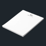 Monogram Classic Initials Name Note Pad<br><div class="desc">Send a meaningful impression with a two-letter monogram note pad. Includes personalized name. Text and back ground color can be changed. Perfect for sending a professional or personal hello.</div>