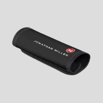 Monogram Classic Minimal Black Red Luggage Handle Wrap
