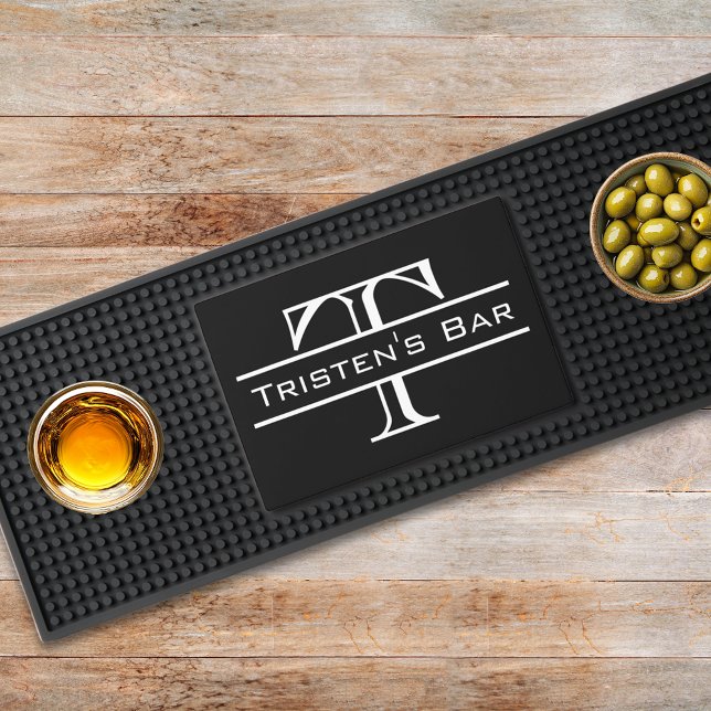 Monogram Classic Name Initials Bar Mat (Creator Uploaded)