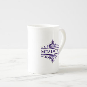Monogram Classic Navy Blue & White Bone China Mug