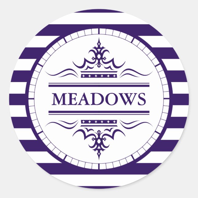 Monogram Classic Navy Elegant Nautical Sticker (Front)