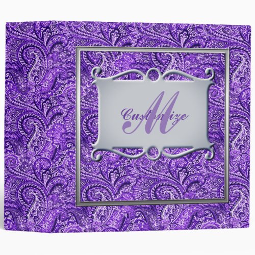 Monogram Classic Purple Paisley Binder