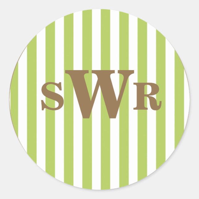 Monogram Classic Round Sticker (Front)