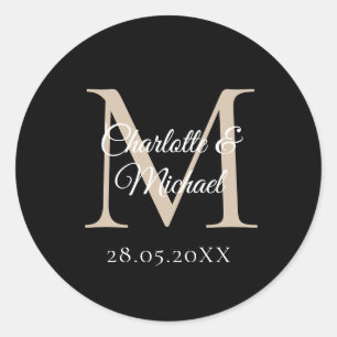 Monogram classic round sticker