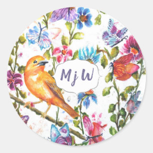 Monogram Classic Round Sticker