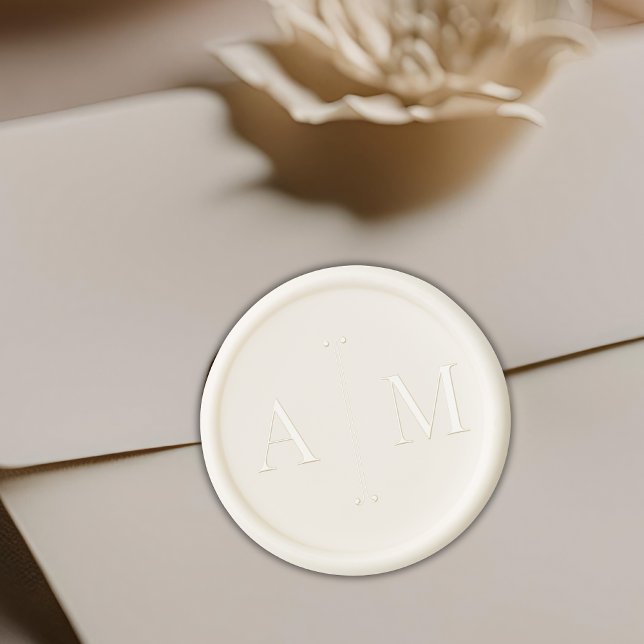 Monogram Classic Simple Minimal Wedding Wax Seal Sticker (Creator Uploaded)