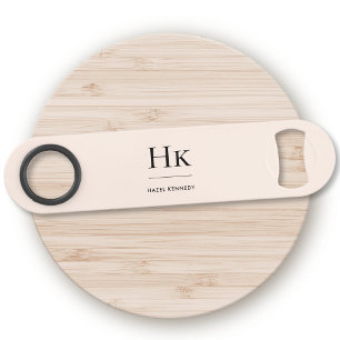 Monogram Classic Simple Modern Blush Pink Bar Key