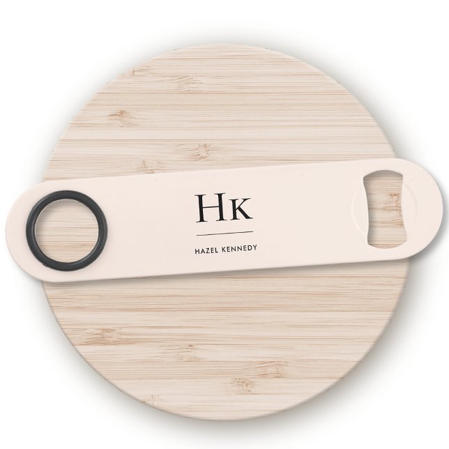 Monogram Classic Simple Modern Blush Pink Bar Key (Creator Uploaded)