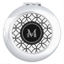 Monogram | Classic White Black Abstract Circles