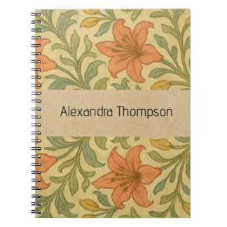 Monogram classic William Morris Rustic vintage Notebook