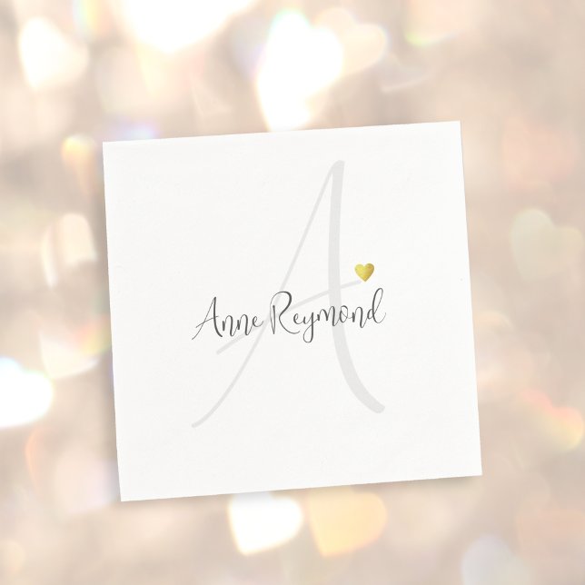 Monogram Clean Light  Napkins (Creator Uploaded)