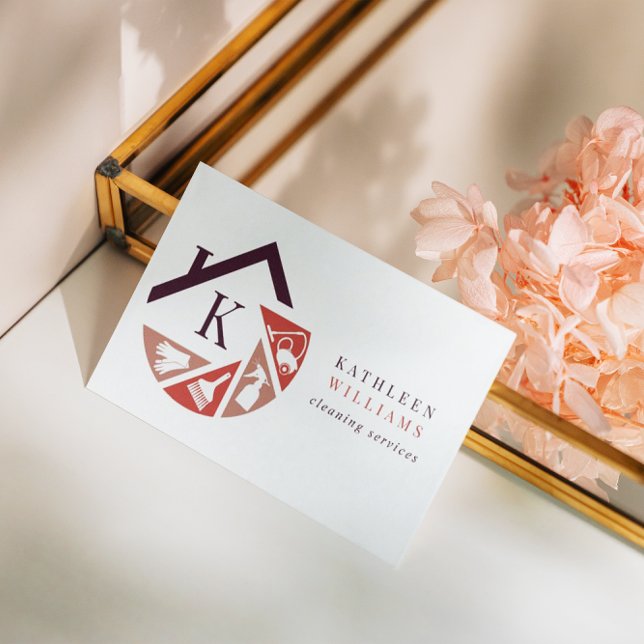 Monogram Cleaning Services Business Card (Creator Uploaded)