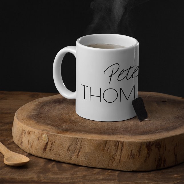 monogram clear and clean coffee mug