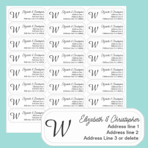 Monogram Clear Return Address Custom Transparent  Sticker