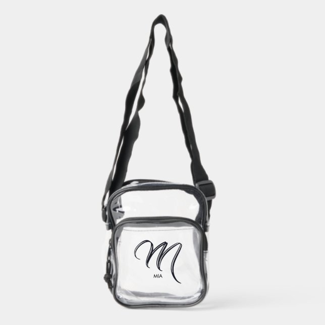 Monogram Clear Stadium Bag | Initial M & MIA (Front)