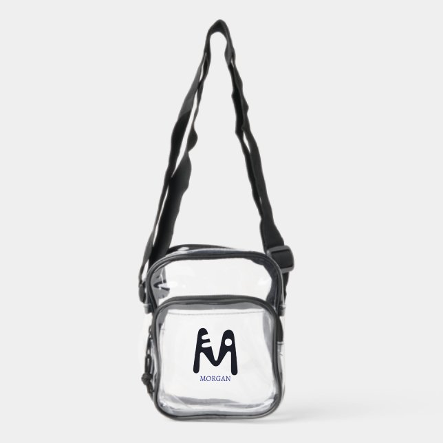 Monogram Clear Stadium Bag | Initial M & MORGAN (Front)