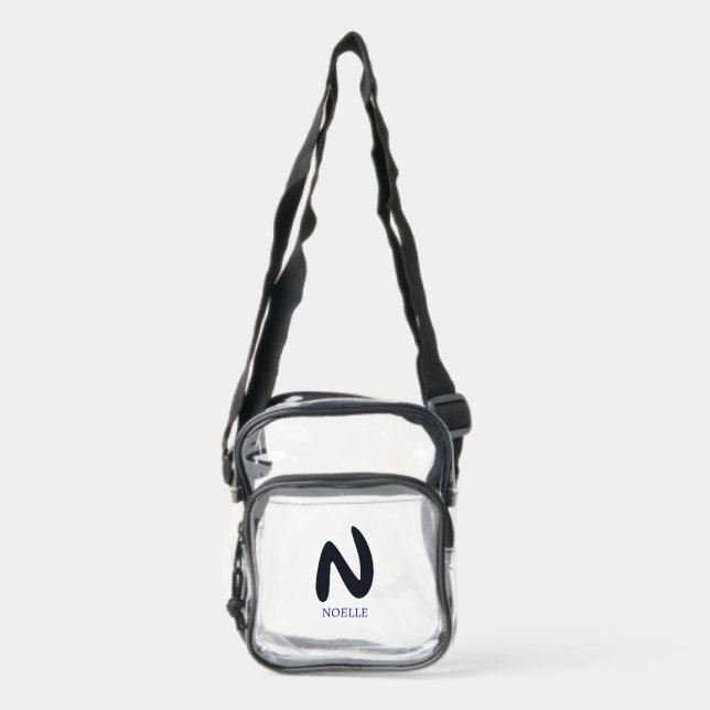 Monogram Clear Stadium Bag | Initial N & NOELLE (Front)