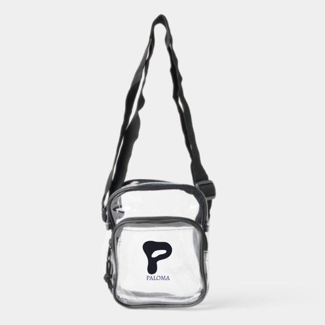Monogram Clear Stadium Bag | Initial P & PALOMA (Front)
