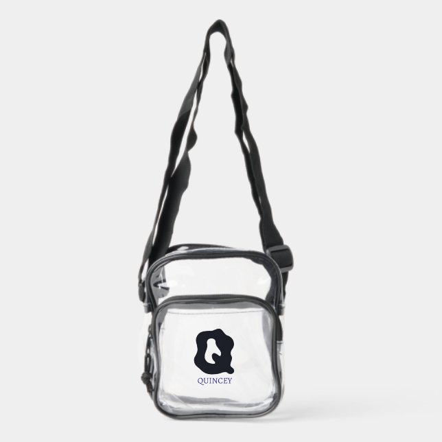 Monogram Clear Stadium Bag | Initial Q & QUINCEY (Front)
