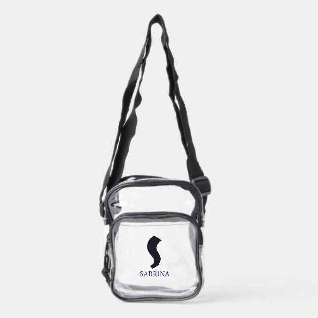 Monogram Clear Stadium Bag | Initial S & SABRINA (Front)