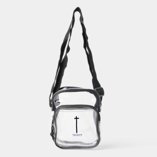 Monogram Clear Stadium Bag | Initial T & TRINITY (Front)