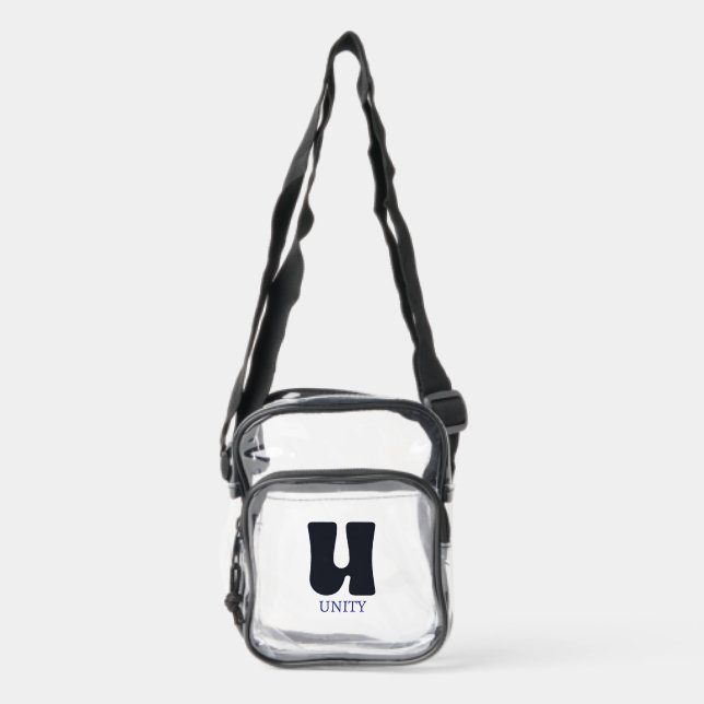 Monogram Clear Stadium Bag | Initial U & UNITY (Front)