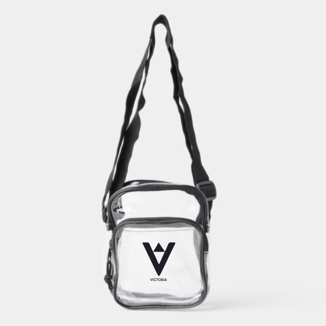Monogram Clear Stadium Bag | Initial V & VICTORIA (Front)