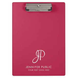 Monogram Clipboard Trend Color Viva Magenta Script