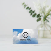 Monogram Clouds & Blue Sky Photography Business Card (Standing Front)
