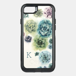 Monogram   Cluster of Succulents OtterBox Commuter iPhone SE/8/7 Case