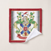 Gothic monogram skull and heraldry shield design, bath towel set