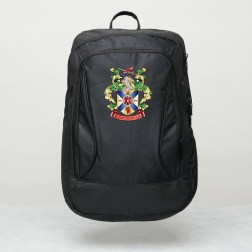 Monogram Coat of Arms Silver Knight Shield Dragon Port Authority Backpack