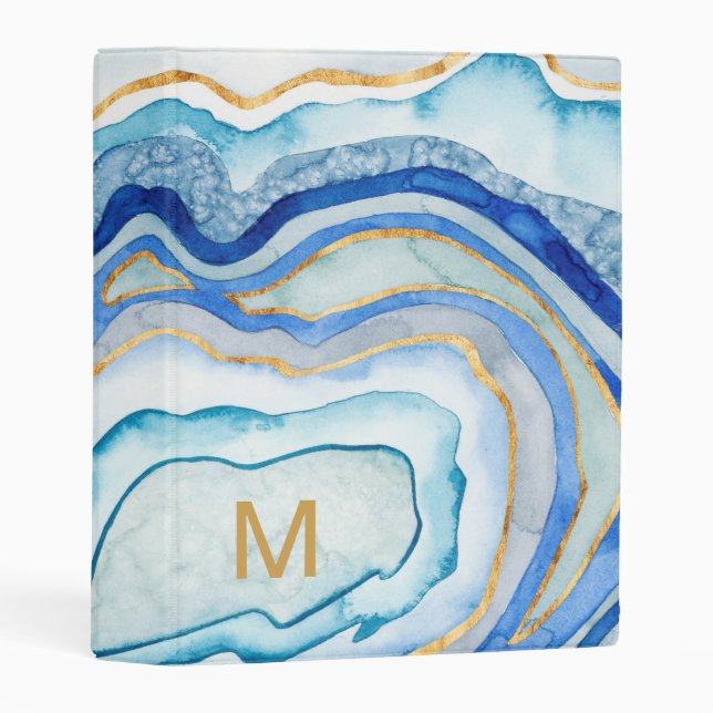 Monogram | Cobalt Agate II Mini Binder (Front/Spine)